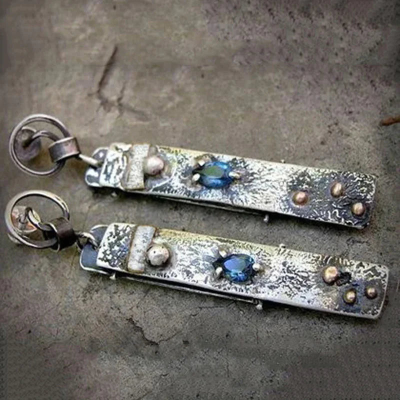 1+1 Offer: Blue Stone Handmade Earrings