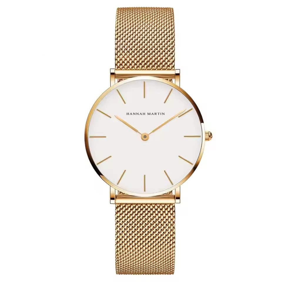 Elegant Rose Gold Wristwatch Featuring Quartz Movement