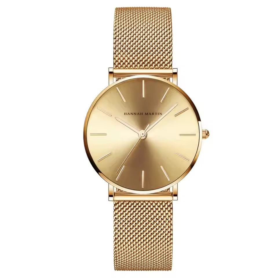 Elegant Rose Gold Wristwatch Featuring Quartz Movement