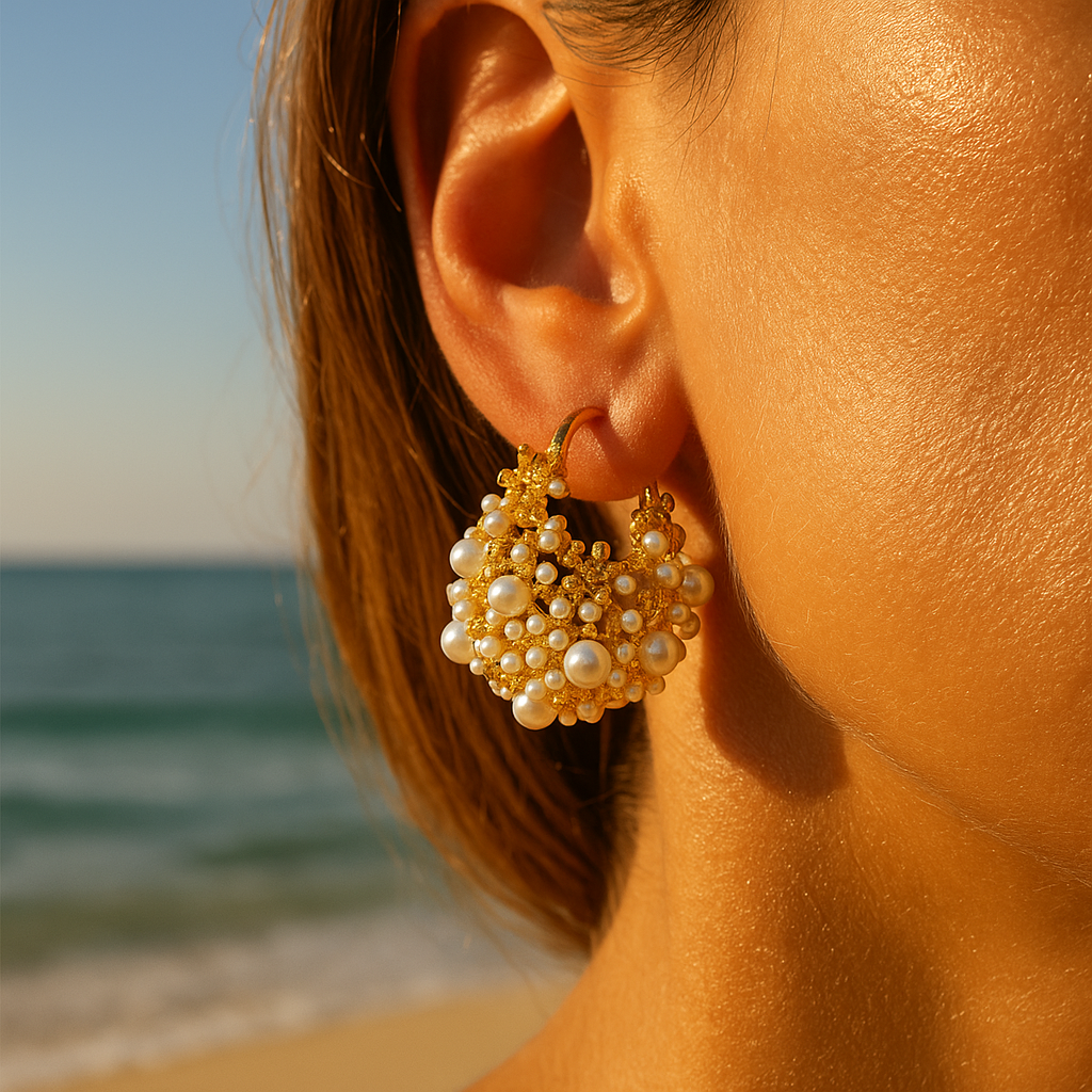 Dione | Golden Dawn Foam Earrings