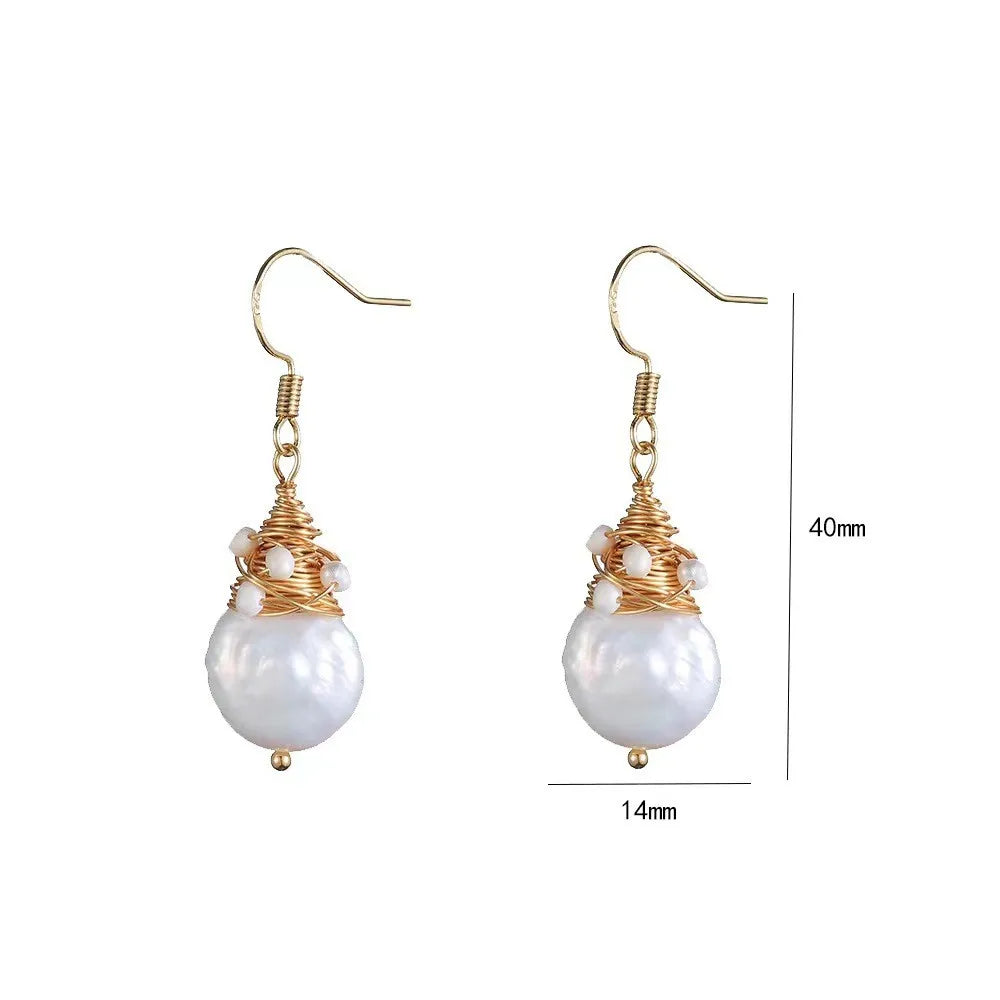 Retro Freshwater Pearl Special-Shaped Earrings