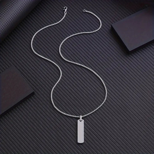 Simple Geometric Rhombus Stainless Steel Necklace