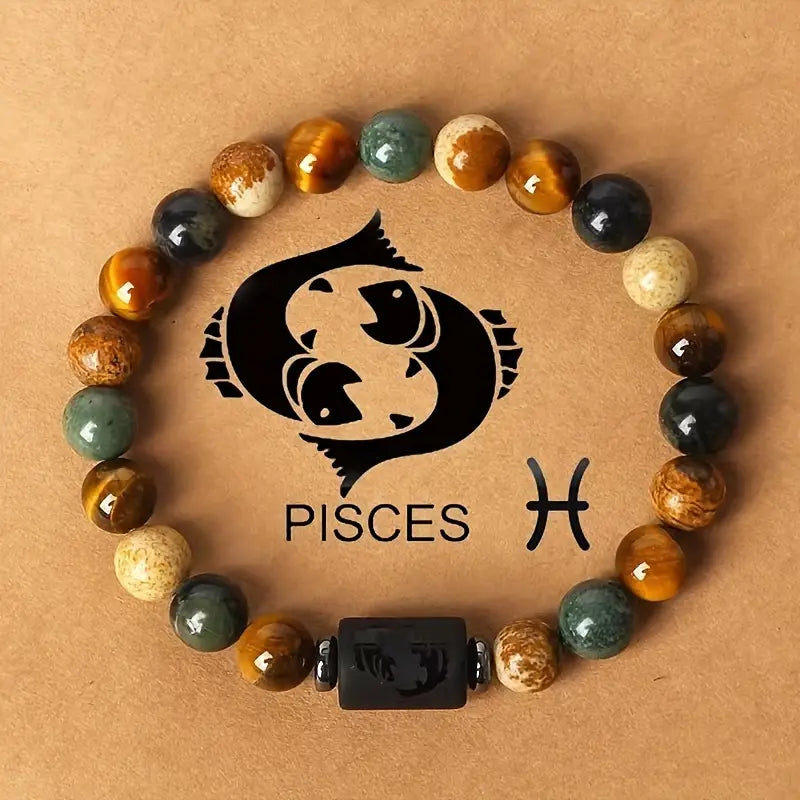 Zodiac Natural Stone Beaded Bracelet