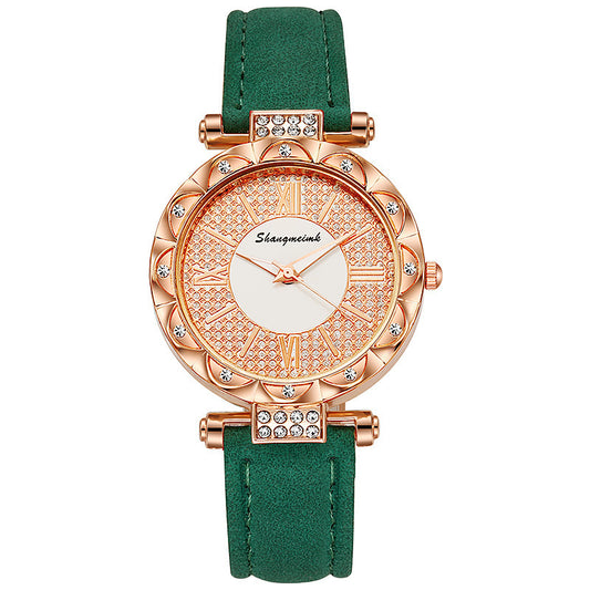 Elegant Diamond Encrusted Starry Belt Womens Quartz Watch