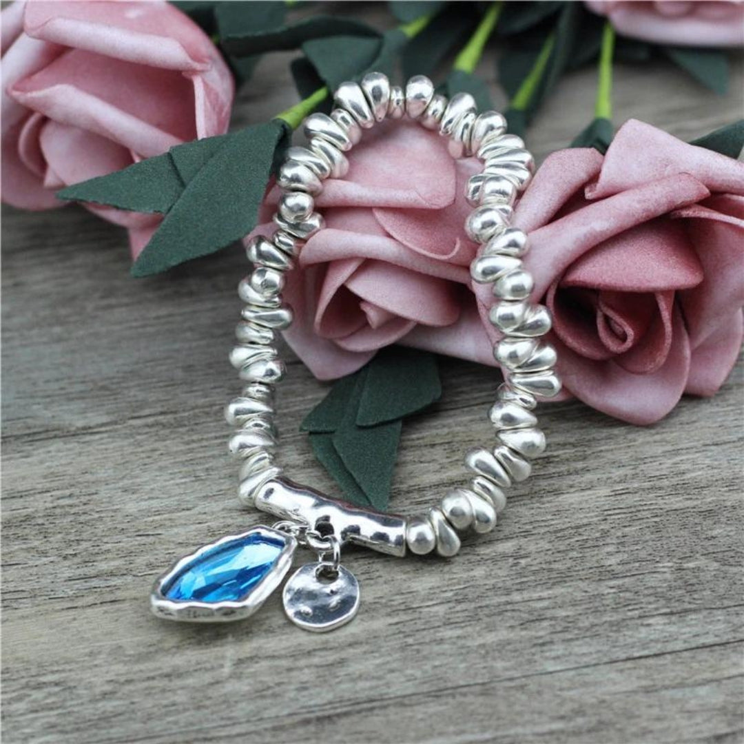 1+1 Offer: Crystal Bracelet with Silver Plated Pearls