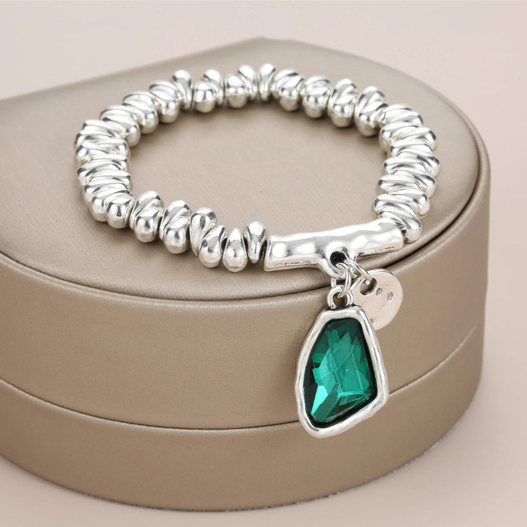 1+1 Offer: Crystal Bracelet with Silver Plated Pearls