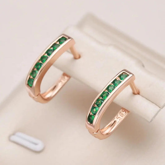 1+1 Offer: Emerald diamond earrings in gold