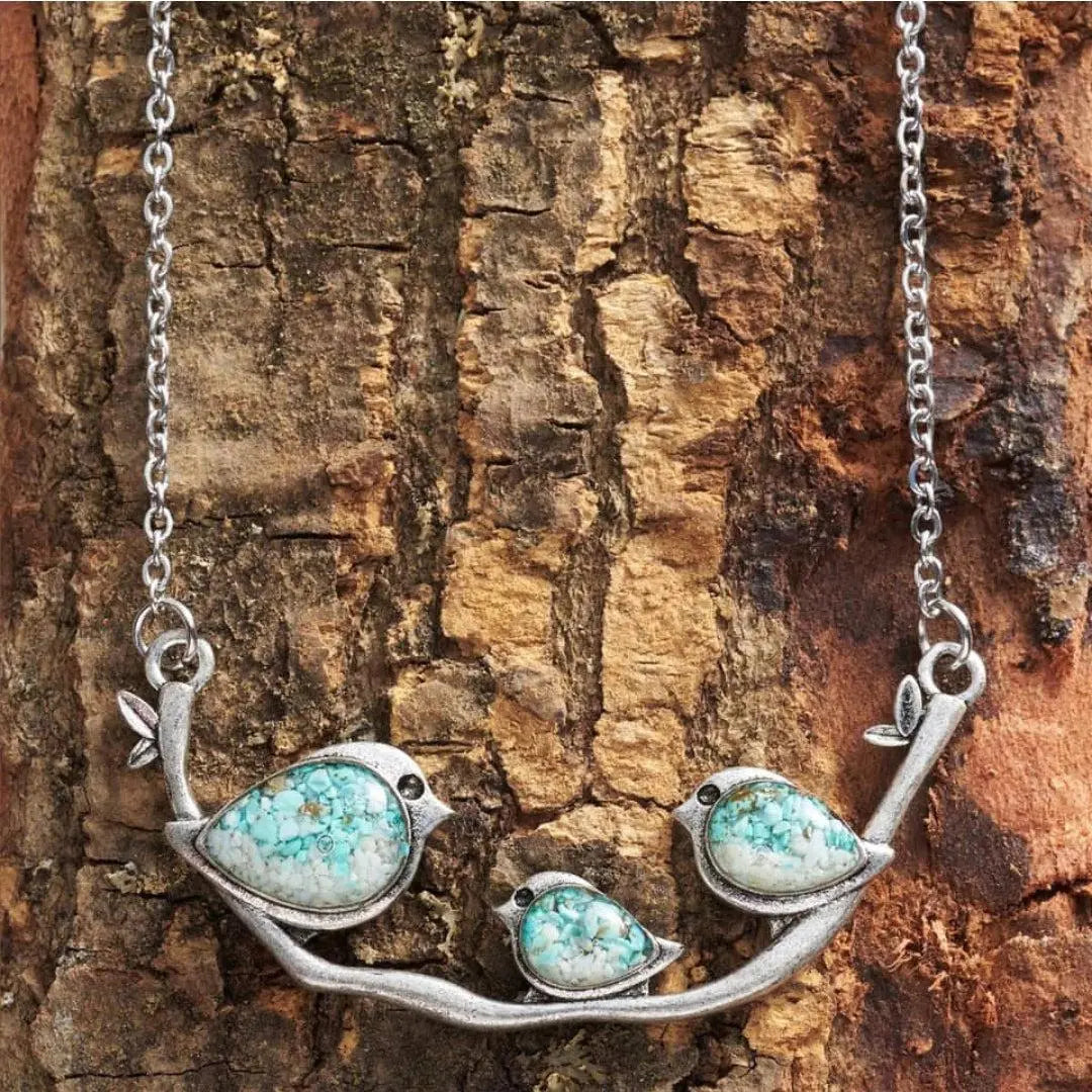 1+1 Offer: Vintage Vogel Necklace in Silver