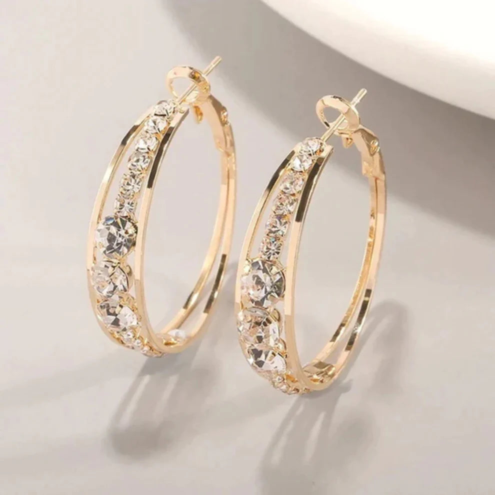 Elegant Sparkly Hoop Earrings