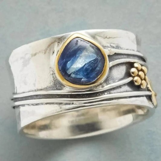 1+1 Offer: Vintage ring with blue stone