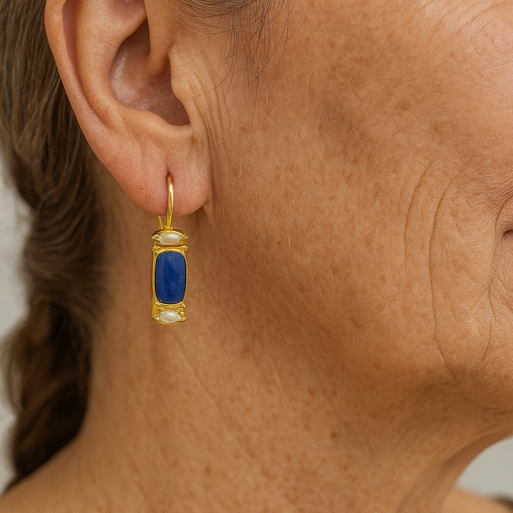 1+1 Offer: Vintage Earrings in Blue and Gold