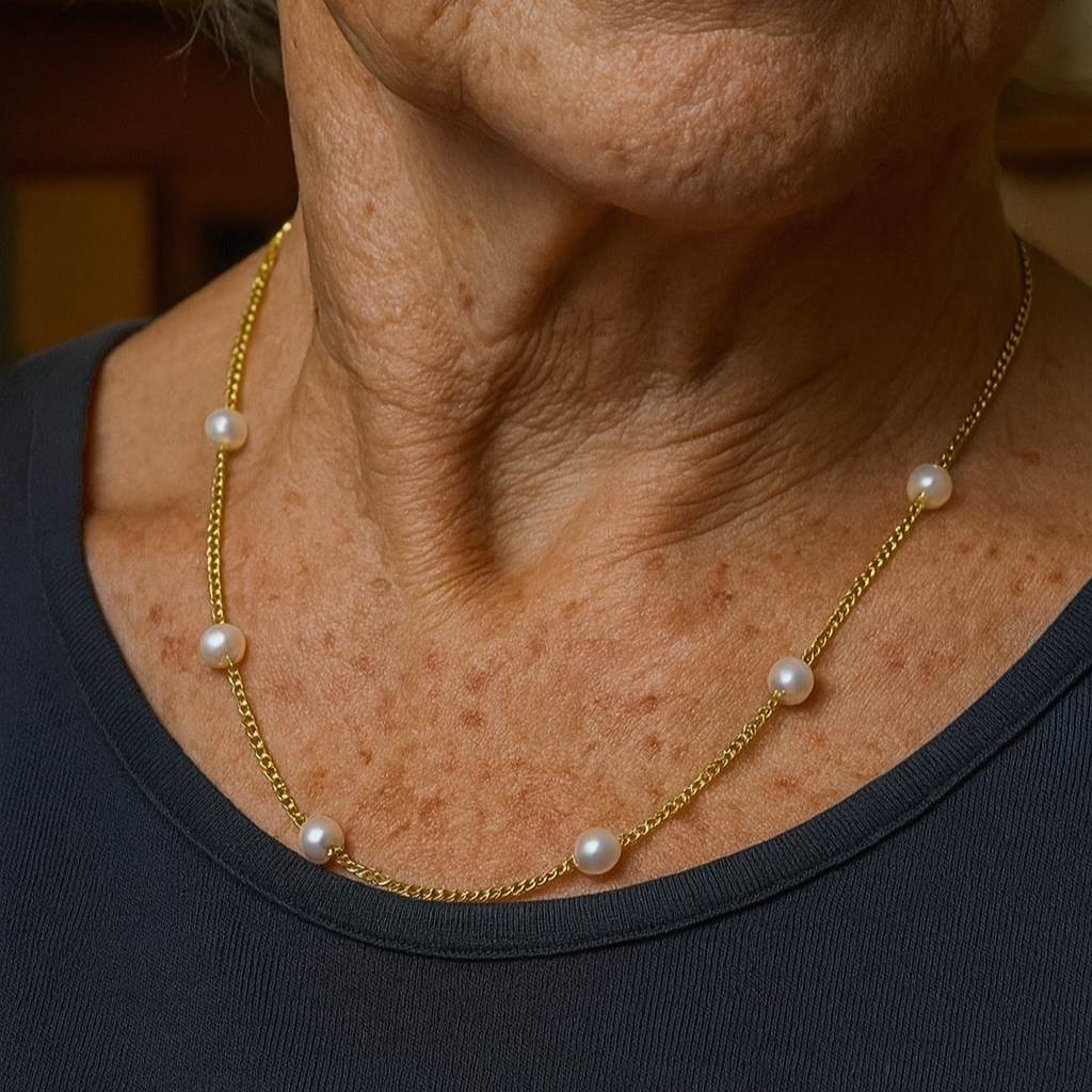 1+1 Offer: Freshwater pearl gold necklace