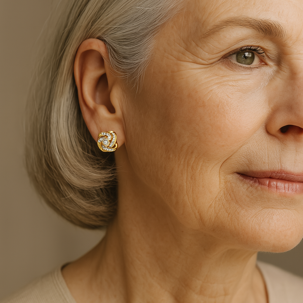 Flower Spiral Cross Earrings