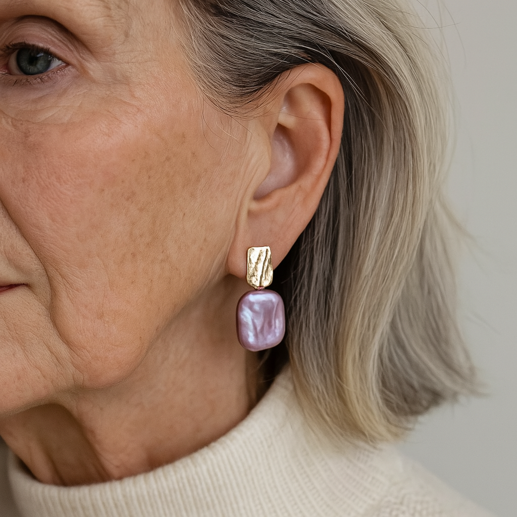 1+1 Offer: Elegant Baroque Pearl Gold Earrings