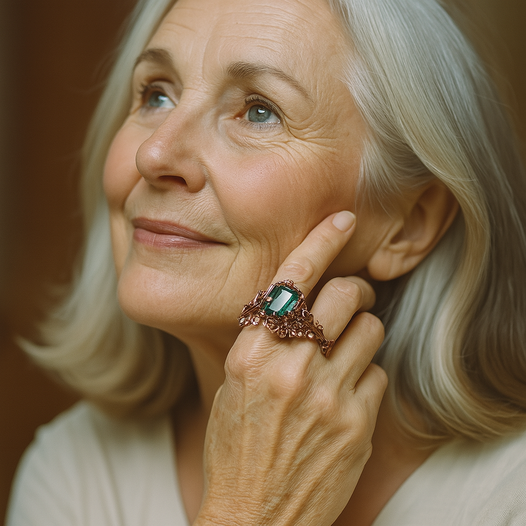 1+1 Offer: Nature Green Crystal Ring