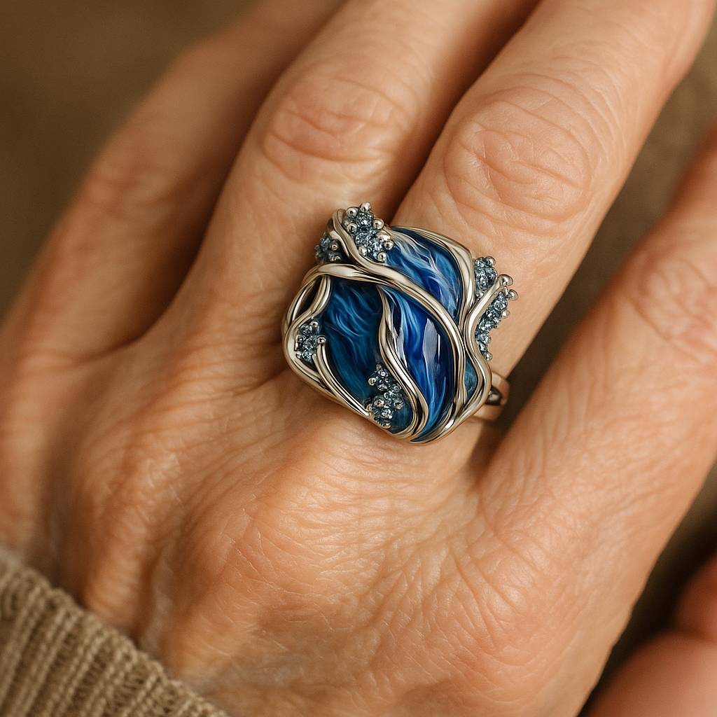 1+1 Offer: Vintage Golden Ocean Wavy Ring