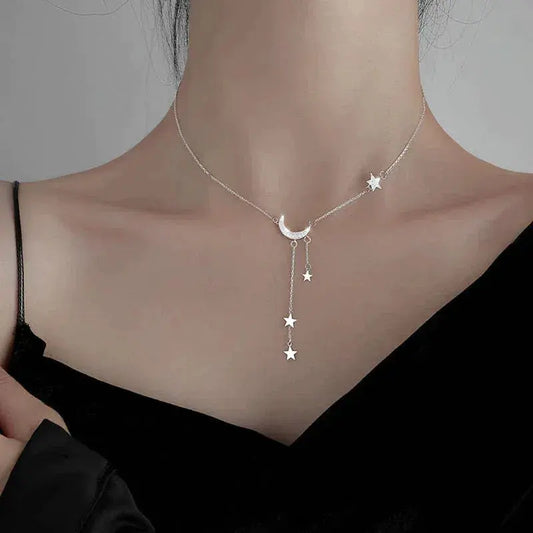 1+1 Offer: Silver Moon and Stars Necklace