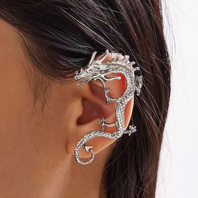 1+1 Offer: Silver Dragon Earrings