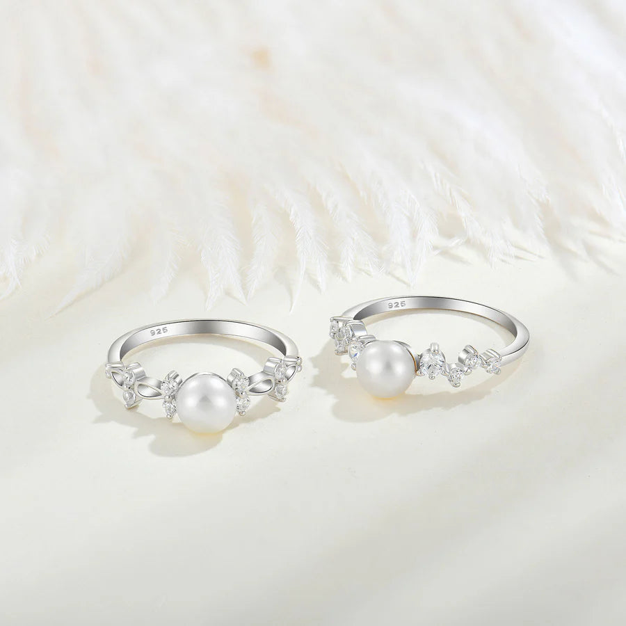 Freshwater Pearl Zircon Ring