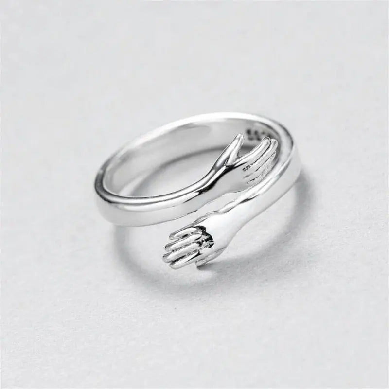 1+1 Offer: Silver adjustable hug ring