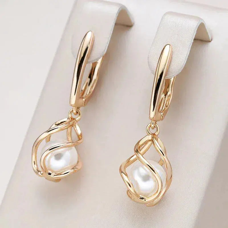 1+1 Offer: Elegant Gold Pearl Earrings