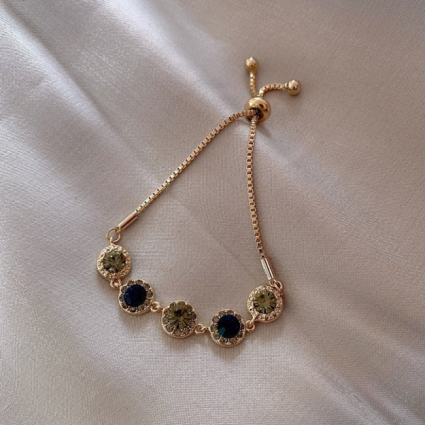 1+1 Offer: Green Crystals Bracelet in Gold