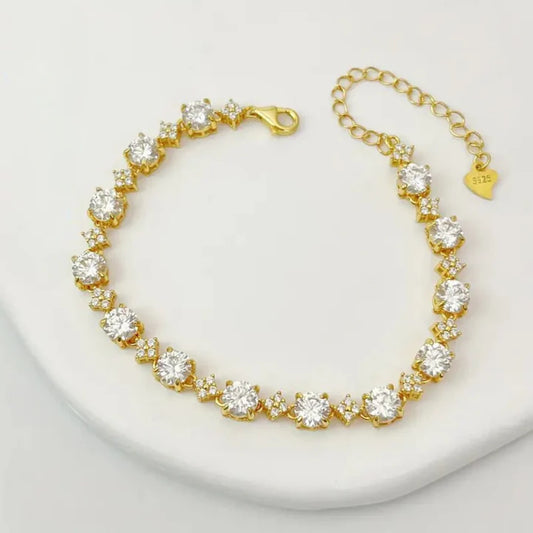 Gold Plated Moissanite Tennis Bracelet