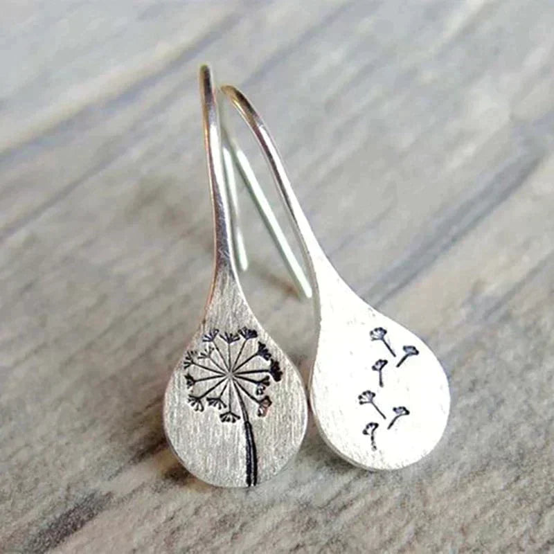 1+1 Offer: Silver Dandelion Leaf Earrings