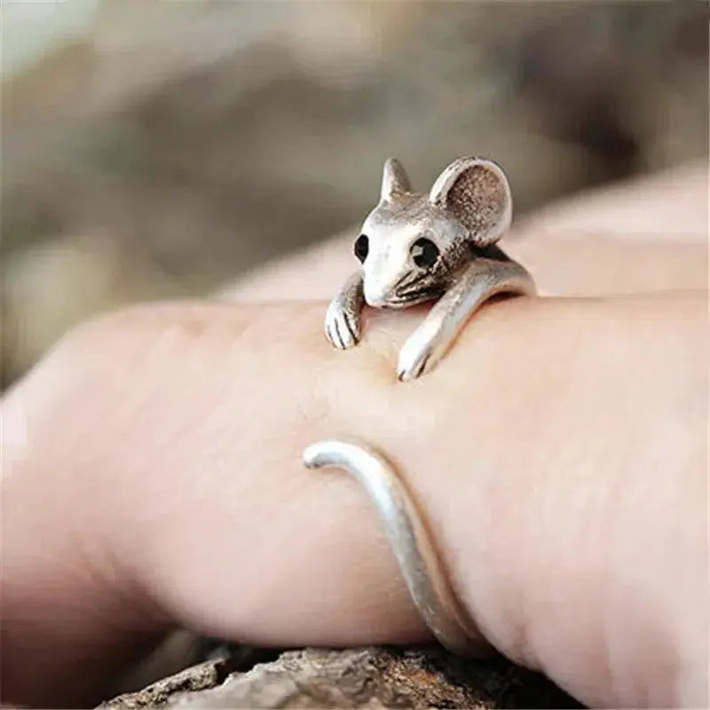 1+1 Offer: Vintage Silver Mouse Ring