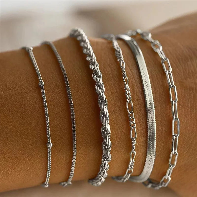 Paige | Set of 6 Multi-Layer Bracelets
