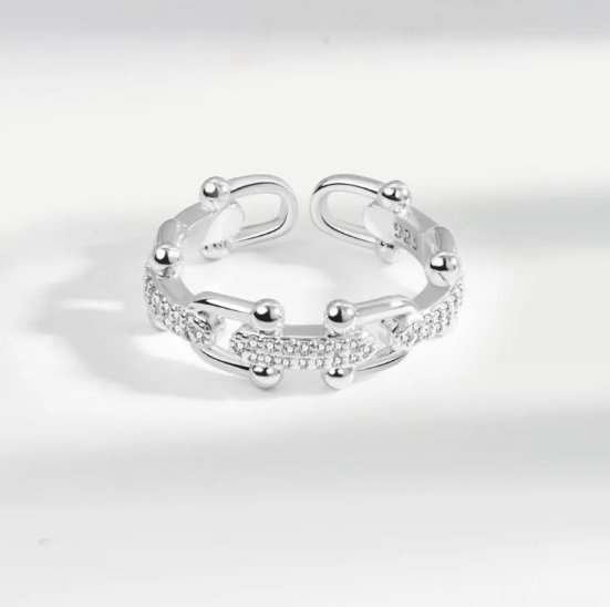 Horseshoe Chain Hollow Ring