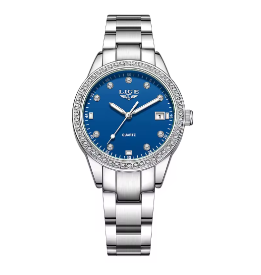 Lige Quartz Watch Waterproof Stainless Steel Radiance