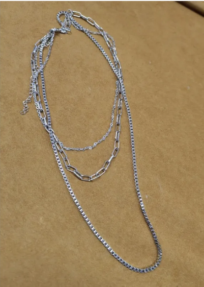 Stainless Steel Three-Layer Necklace