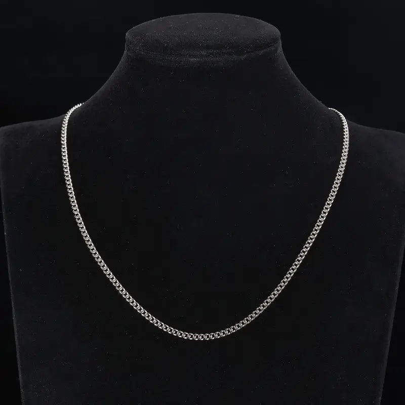 3mm Stainless Steel Cuban Link Chain Necklace – Sleek & Hypoallergenic