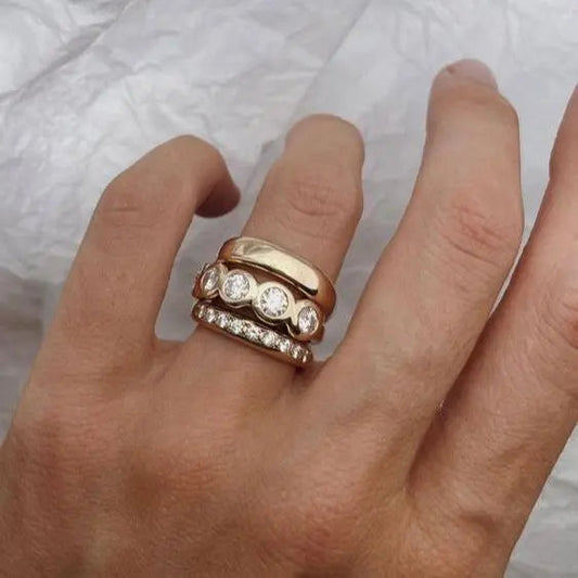1+1 Offer: Set of forged brilliant gold rings