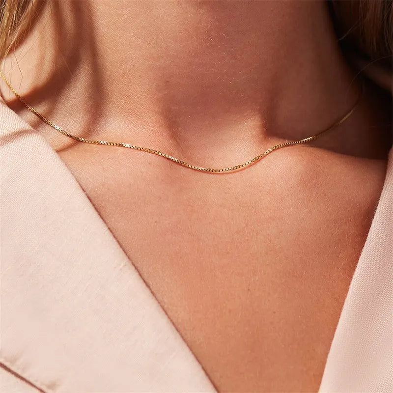 Danica Gold Box Chain Necklace