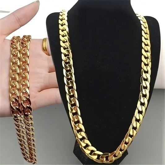 Golden Cuban Chain Necklace for Men & Women