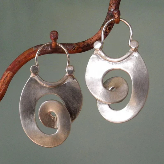 1+1 Offer: Vintage Irregular Form Silver Earrings