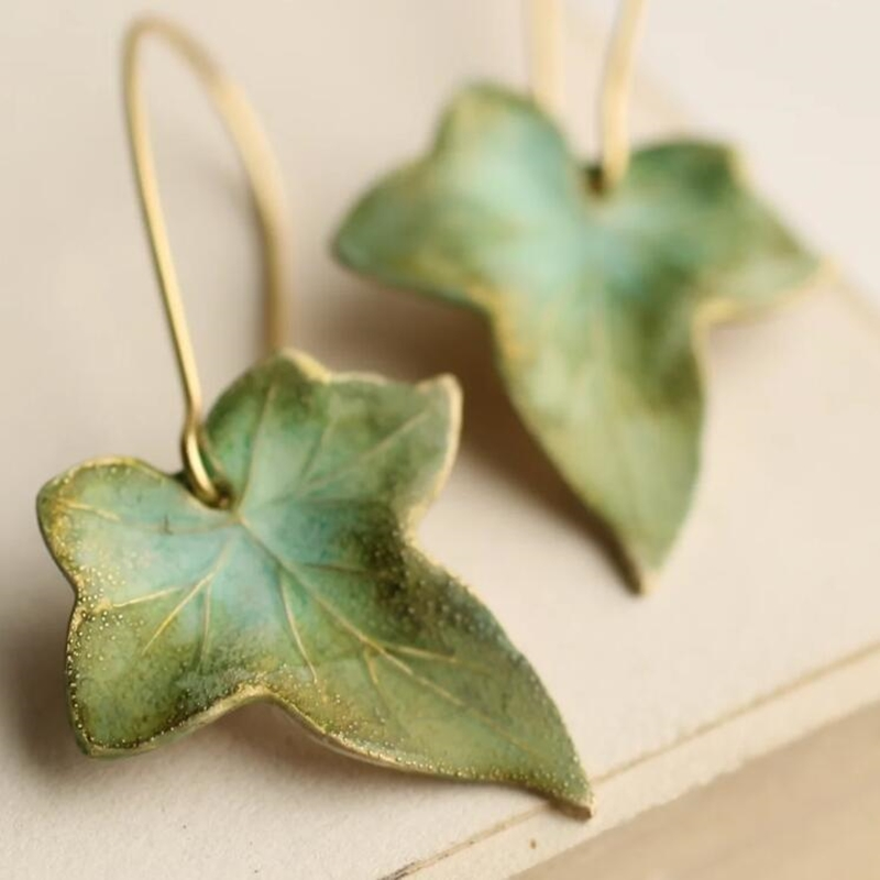 1+1 Offer: Vintage Green Leaf Earrings
