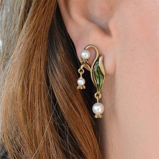1+1 Offer: Boho Earrings with Enamel and Pearls