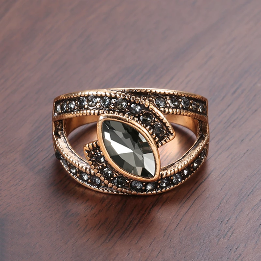 1+1 Offer: Elegant Black Crystal Ring
