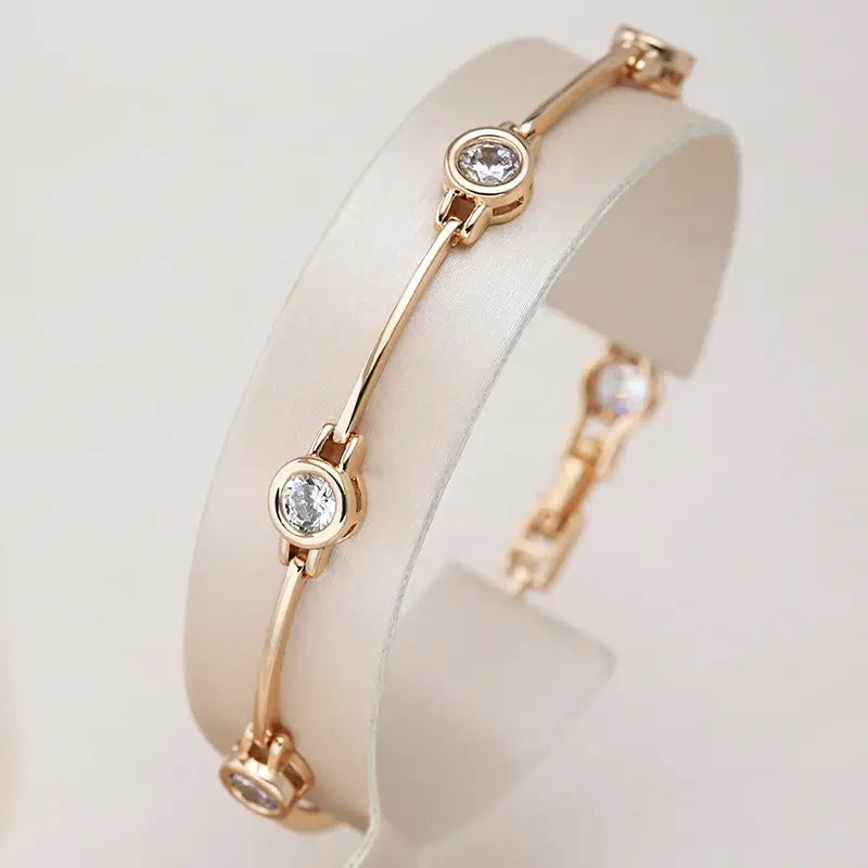 1+1 Offer: Elegant bracelet with zirconias in gold