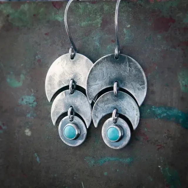 1+1 Offer: Vintage turquoise earrings in silver