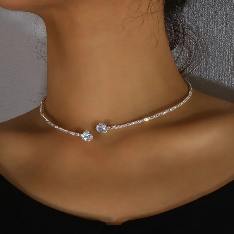 1+1 Offer: Vintage Double Zirconia Necklace