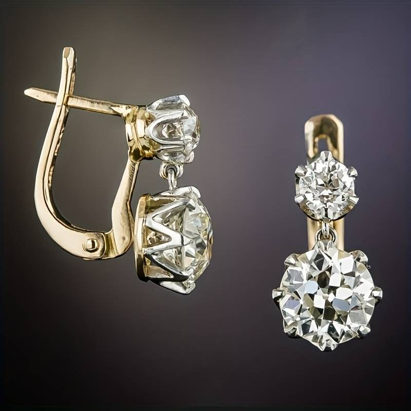 1+1 Offer: Vintage Gold & Zirconia Earrings
