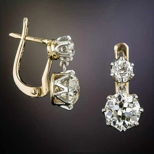 1+1 Offer: Vintage Gold & Zirconia Earrings