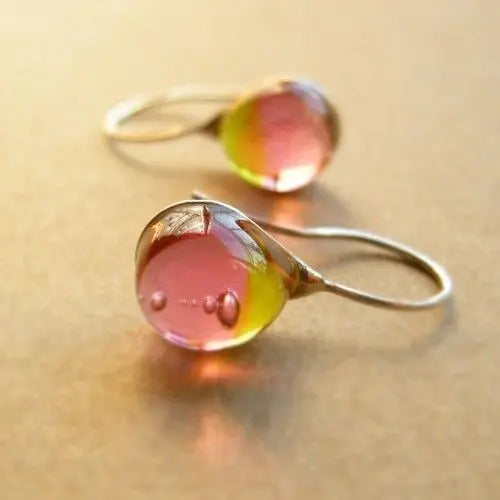 1+1 Offer: Warm Glass Drop Earrings Vintage