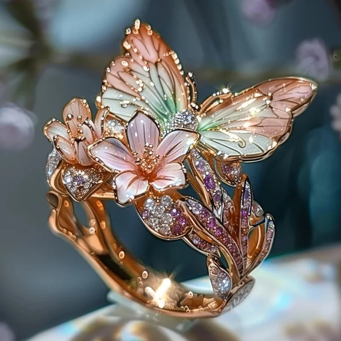1+1 Offer: Vintage Golden Brimhaven Floral Ring