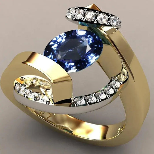 1+1 Offer: Vintage ring with blue zircon