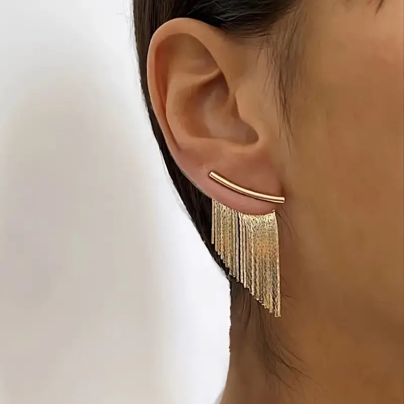 1+1 Offer: Vintage Golden Curtain Earrings